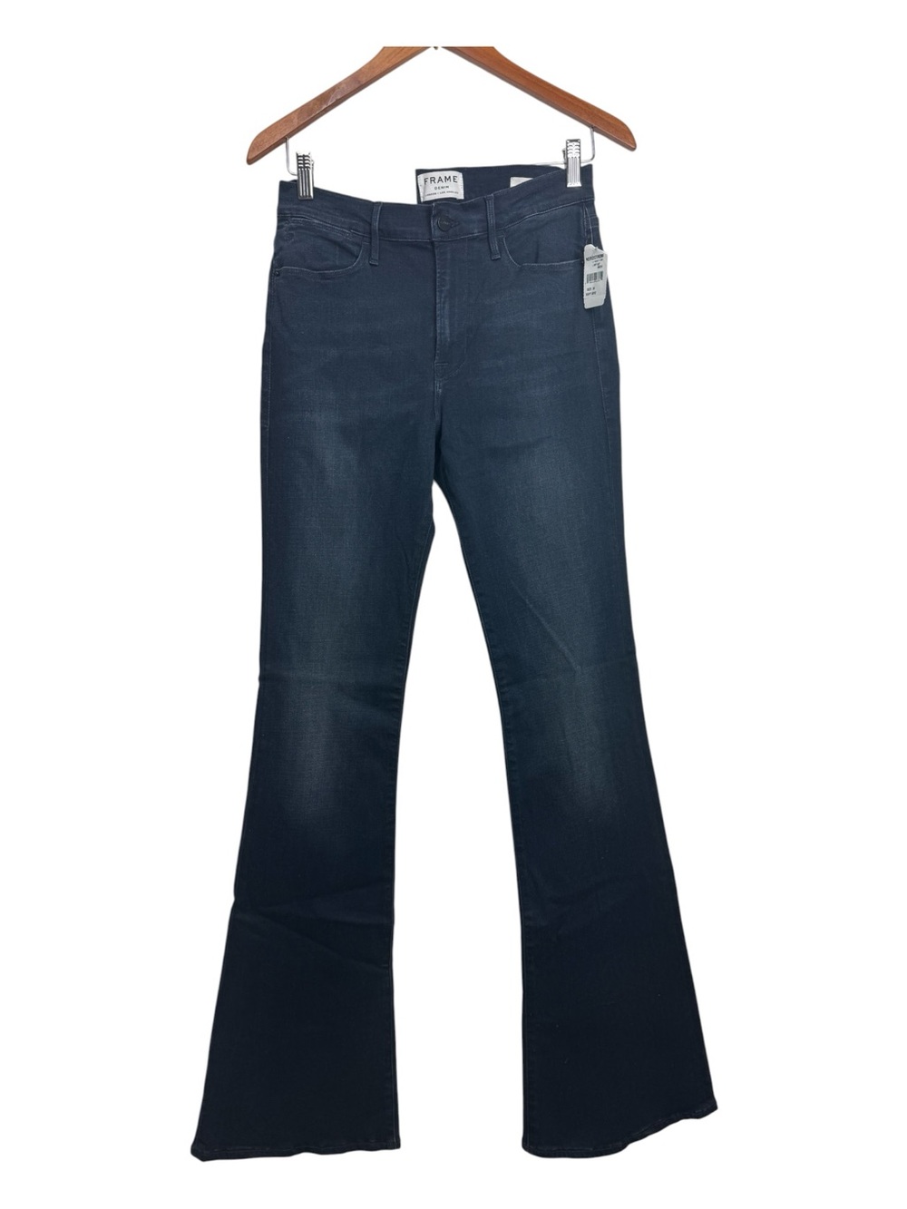 Frame Denim Dark Indigo High-Rise Flare Jeans